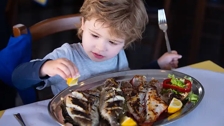 Çocuk gelişiminde balığın önemli, omega-3 yağ asitlerinin beyin gelişimine olan katkıları ve diğer besin değerleri hakkında bilgiler.